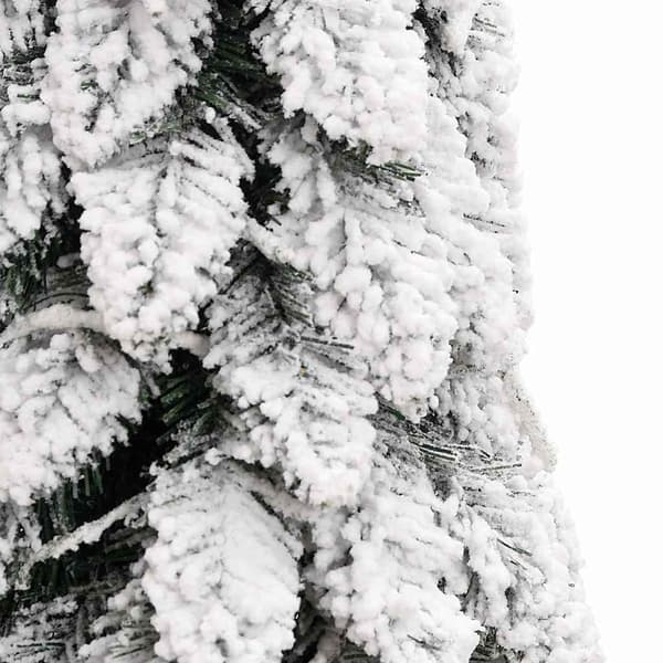 vidaXL Belyst plastgran med 80 LEDs och snö 150 cm Vit