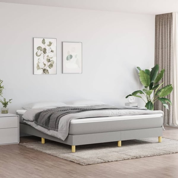 vidaXL Sängram utan madrass ljusgrå 160x200 cm tyg Grå