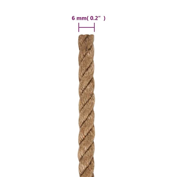 vidaXL Rep 100% Jute 6 mm 500 m