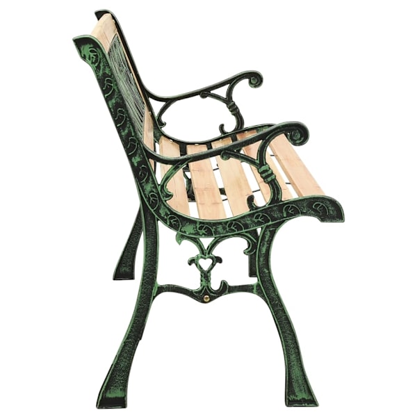 vidaXL Trädgårdsbänk 122 cm gjutjärn och massivt granträ Brun