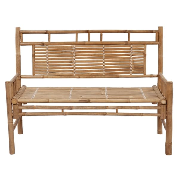 vidaXL Trädgårdsbänk med dyna 120 cm bambu Röd