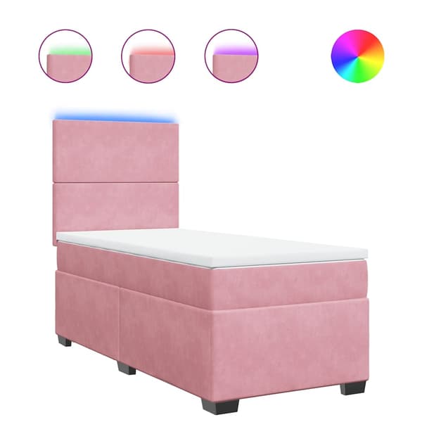 vidaXL Ramsäng med madrass rosa 80x200 cm sammet Rosa