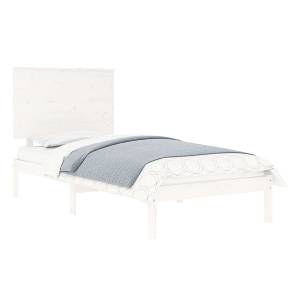 vidaXL Sängram vit massiv furu 100x200 cm enkelsäng Vit