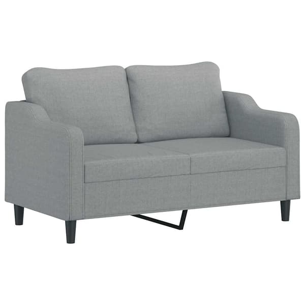 vidaXL Soffgrupp med kuddar 3 delar ljusgrå tyg Grå