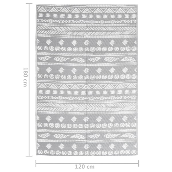 vidaXL Utomhusmatta ARAKIL grå 120x180 cm PP grå