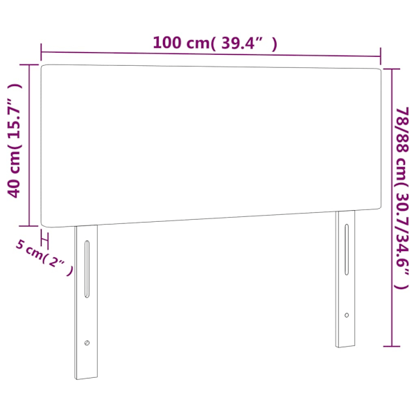 vidaXL Sänggavel vit 100 x 5 x 78/88 cm konstläder Vit