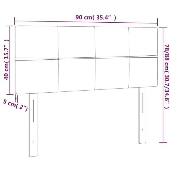 vidaXL Sänggavel ljusgrå 90x5x78/88 cm sammet Grå