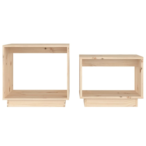 vidaXL Satsbord 2 st massiv furu Brun