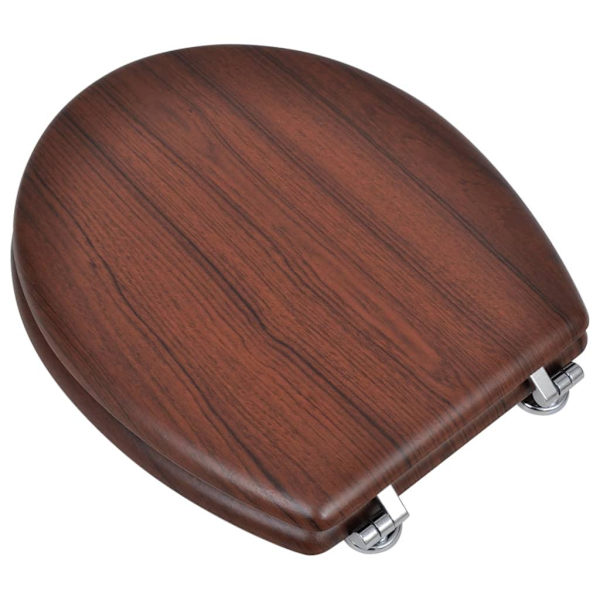 vidaXL Toalettsitsar med lock 2 st MDF brun Brun
