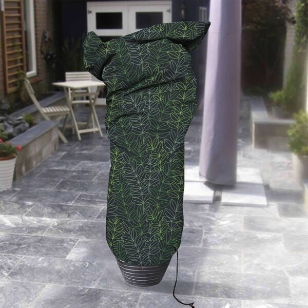 Capi Växtöverdrag litet 75x150 cm svart och grönt tryck Black and green