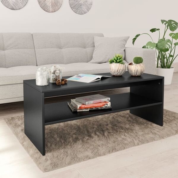 vidaXL Soffbord svart 100x40x40 cm konstruerat trä Svart