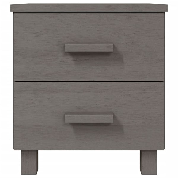 vidaXL Sängbord HAMAR ljusgrå 40x35x44,5 cm massiv furu grå