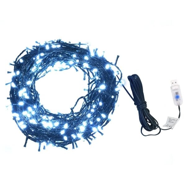 vidaXL Ljusslinga 400 LED inne/ute 40 m kallvit Vit