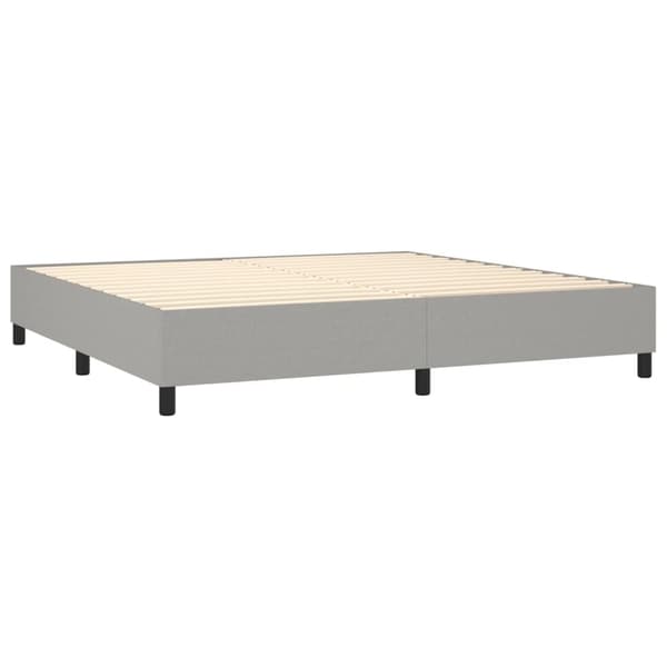 vidaXL Ramsäng med madrass & LED ljusgrå 200x200 cm tyg Grå