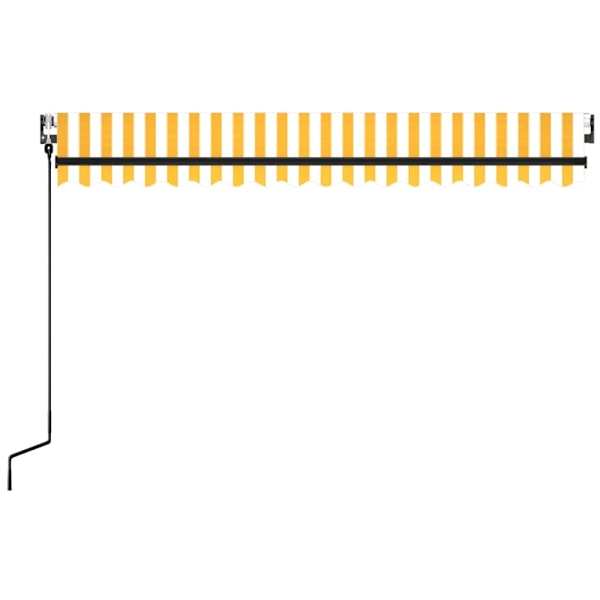 vidaXL Markis automatiskt infällbar 450x350 cm gul och vit Gul