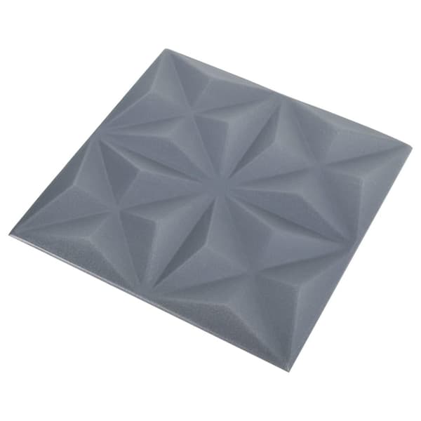 vidaXL 3D Väggpaneler 24 st 50x50 cm origami grå 6 m² grå