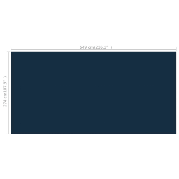 vidaXL Värmeduk för pool PE 549x274 cm svart och blå Svart