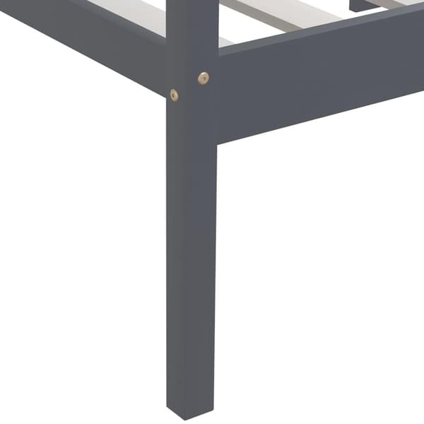 vidaXL Sängram mörkgrå massiv furu 90x200 cm grå