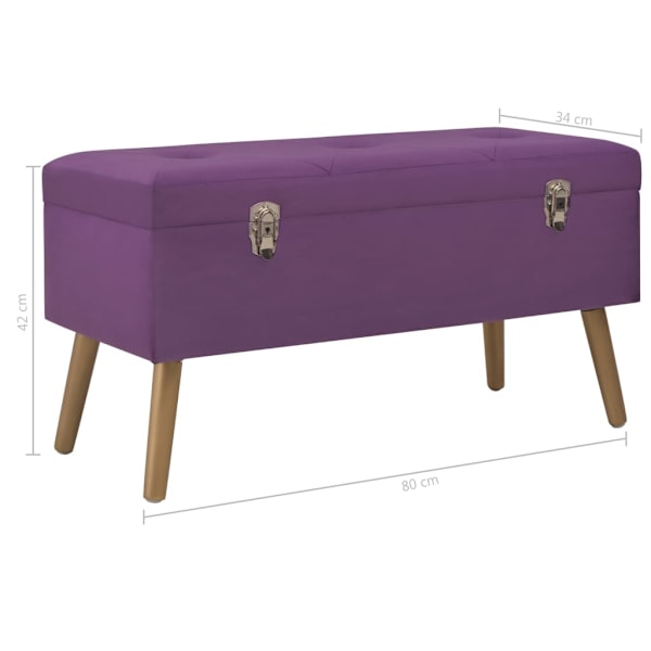vidaXL Bänk med förvaringsutrymme 80 cm lila sammet Lila