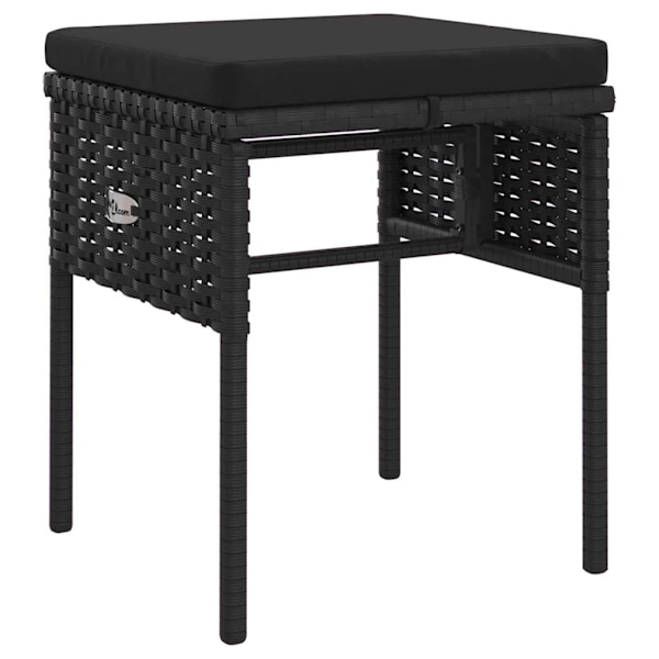 vidaXL Loungegrupp med dynor 6 delar svart konstrotting Svart