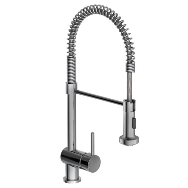 SCHÜTTE Köksblandare med hög rund kran BOSTON spiralfjäder krom Silver