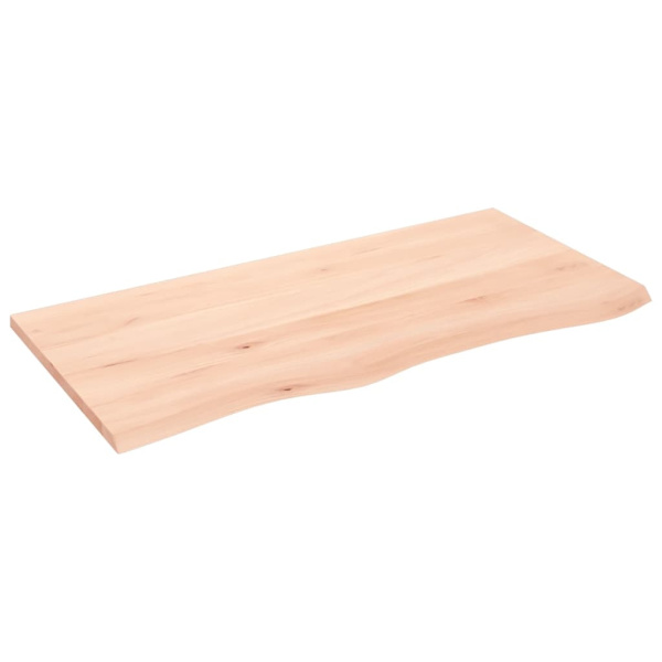 vidaXL Bänkskiva för badrum 100x50x2 cm obehandlat massivt trä Brun