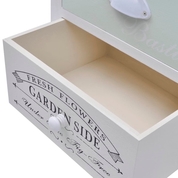 vidaXL Shabby Chic French nattduksbord trä Vit