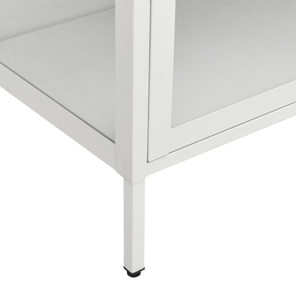vidaXL Vitrinskåp vit 90x40x180 cm stål och härdat glas Vit