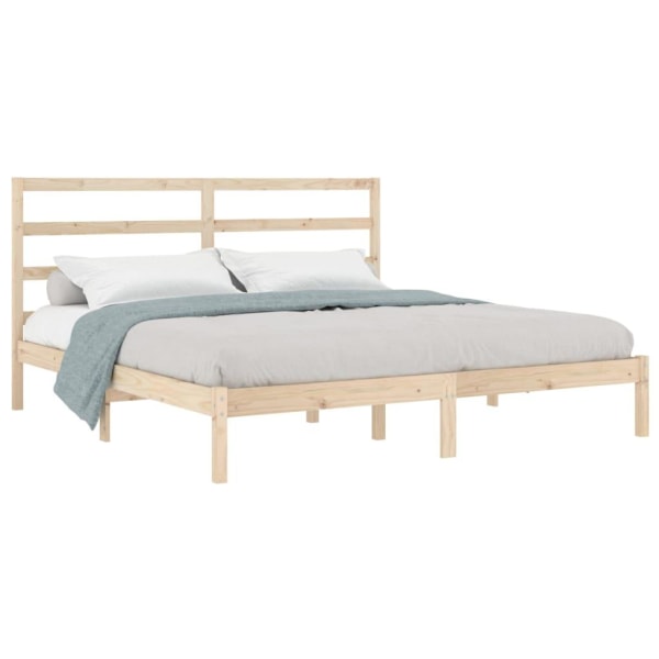 vidaXL Sängram massiv furu 200x200 cm Brun