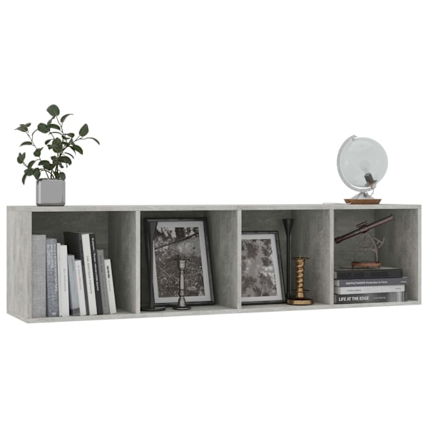 vidaXL Bokhylla/TV-bänk betonggrå 143x30x36 cm grå
