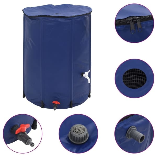 vidaXL Vattentank med kran vikbar 750 L PVC Blå