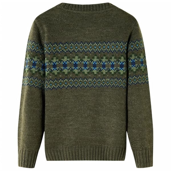 vidaXL Stickad tröja för barn khaki 92 Grön