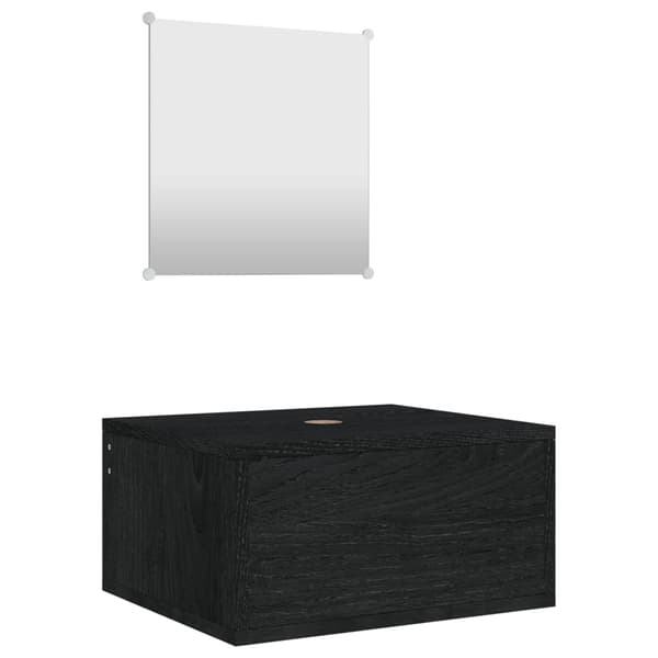vidaXL Badrumsmöbler 2 delar set svart konstruerat trä art
