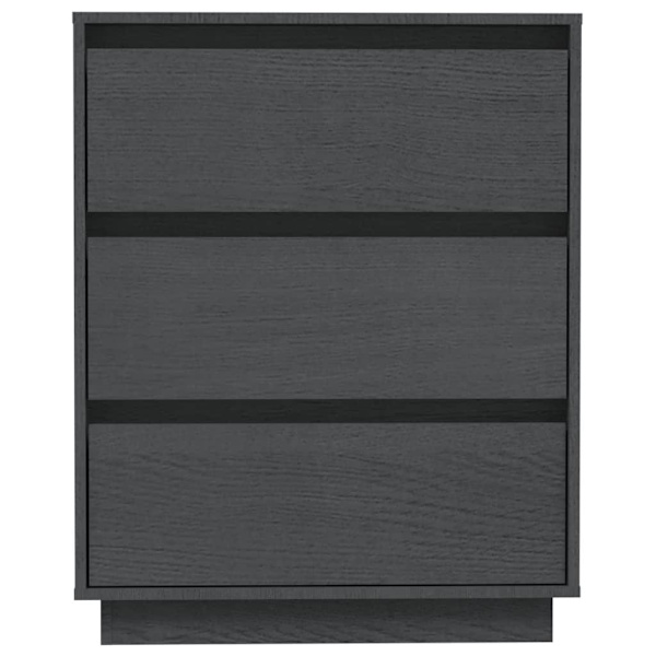 vidaXL Skänk grå 60x34x75 cm massiv furu grå