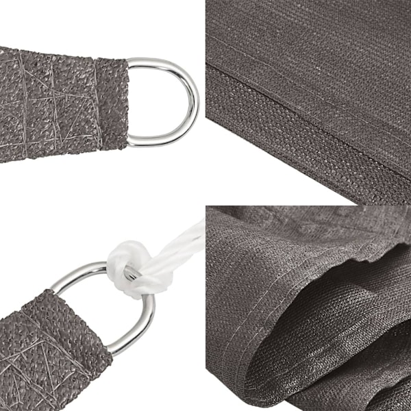 vidaXL Solsegel HDPE kvadratiskt 3,6x3,6 m antracit Antracit