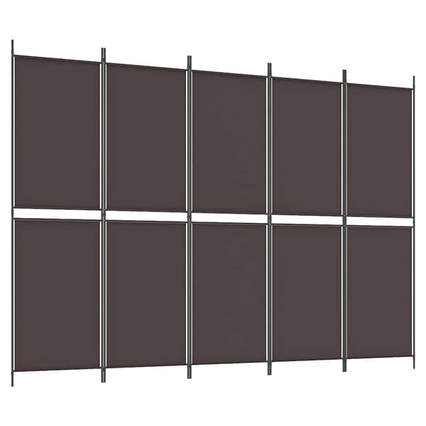 vidaXL Rumsavdelare 5 paneler brun 250x180 cm tyg Brun