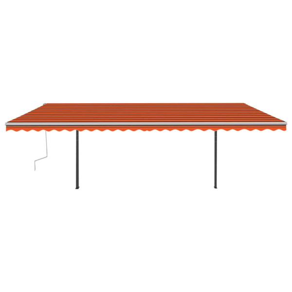 vidaXL Markis med stolpar automatisk infällbar 6x3 m orange och brun Orange