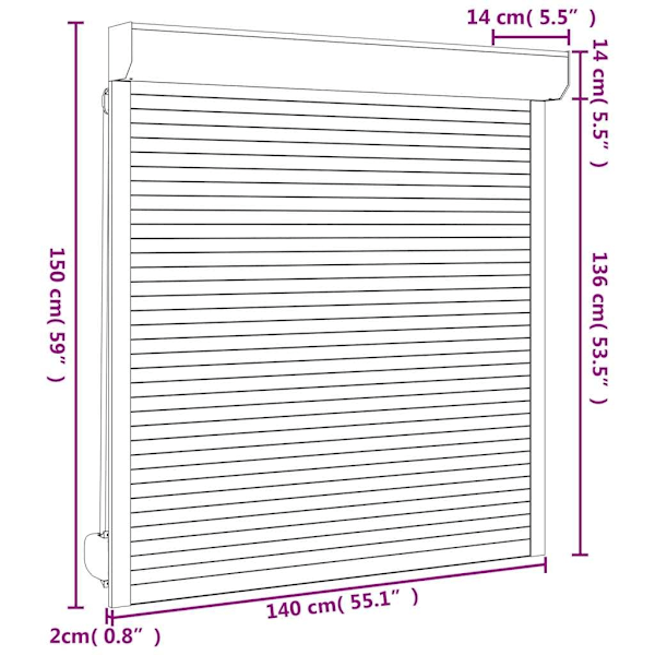 vidaXL Rulljalusi aluminium 140x150 cm antracit Antracit
