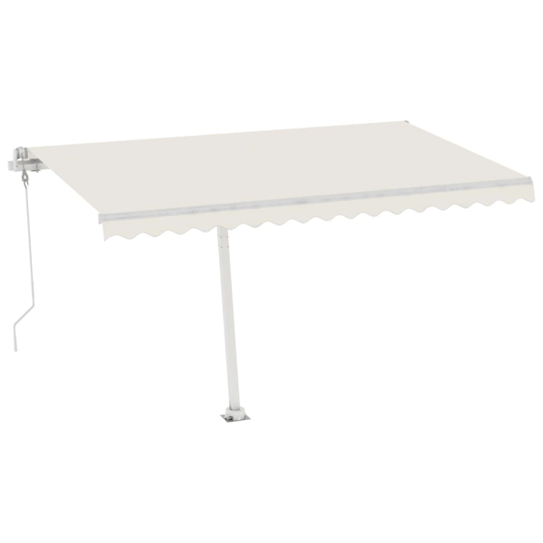 vidaXL Automatisk markis med vindsensor & LED 450x350 cm gräddvit Creme