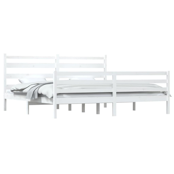 vidaXL Sängram vit massiv furu 200x200 cm Vit