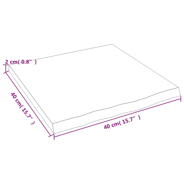 vidaXL Bänkskiva för badrum mörkbrun 40x40x2 cm behandlat massivt trä Grå