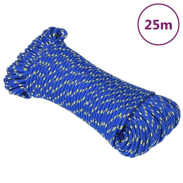 vidaXL Båtlina blå 3 mm 25 m polypropen