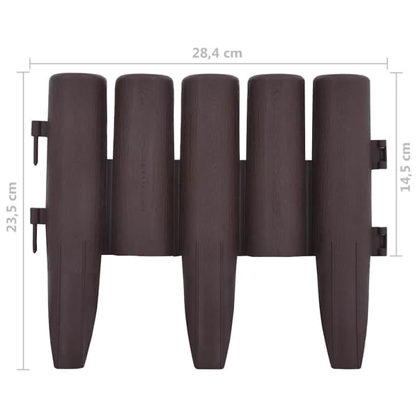 vidaXL Rabattkant 36 st brun 10 m PP Brun