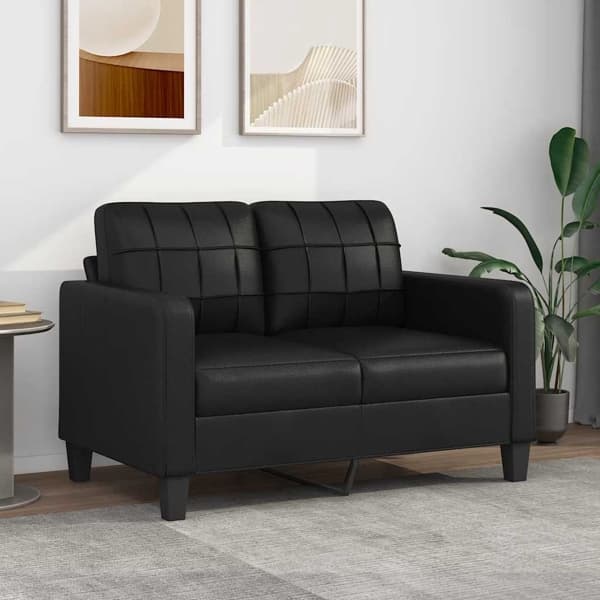 vidaXL 2-sitssoffa svart 120 cm konstläder Svart