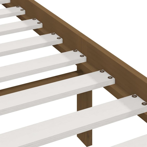 vidaXL Sängram honungsbrun massiv furu 100x200 cm enkelsäng Brun
