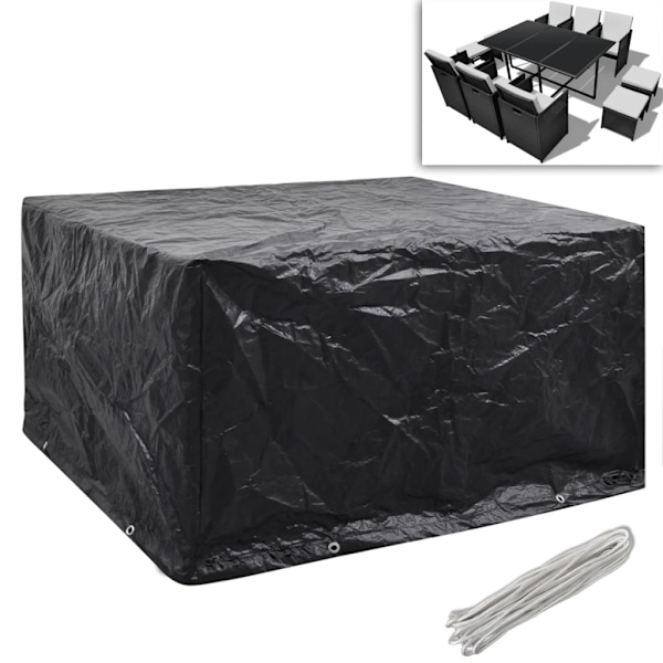 vidaXL Överdrag för trädgårdsmöbler 2 st 8 öljetter 172x113cm Svart