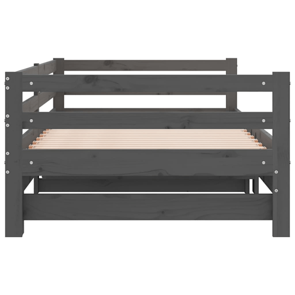 vidaXL Dagbädd utdragbar grå massiv furu 2x(90x200) cm grå