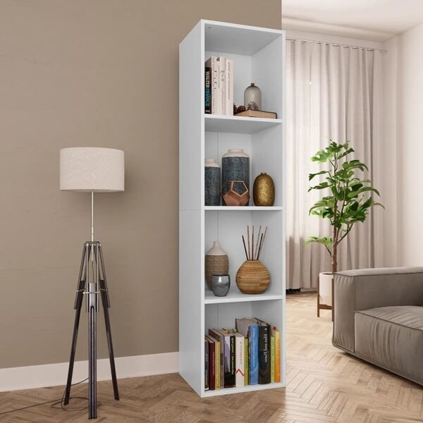 vidaXL Bokhylla/tv-bänk vit 36x30x143 cm konstruerat trä Vit