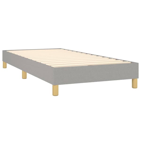 vidaXL Ramsäng med madrass ljusgrå 90x190 cm tyg Grå