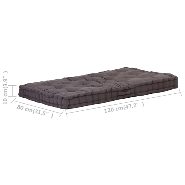vidaXL Dyna till pallsoffa bomull 120x80x10 cm antracit Antracit